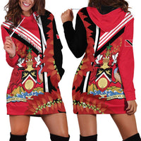 Trinidad and Tobago Hoodie Dress Coat Of Arms With Chaconia Flower