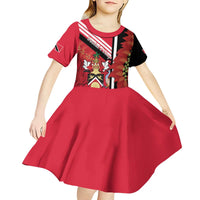 Trinidad and Tobago Kid Short Sleeve Dress Coat Of Arms With Chaconia Flower