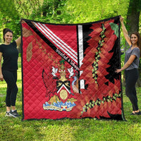 Trinidad and Tobago Quilt Coat Of Arms With Chaconia Flower