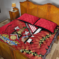 Trinidad and Tobago Quilt Bed Set Coat Of Arms With Chaconia Flower
