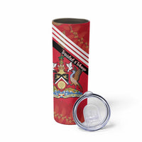 Trinidad and Tobago Skinny Tumbler Coat Of Arms With Chaconia Flower