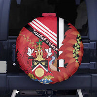 Trinidad and Tobago Spare Tire Cover Coat Of Arms With Chaconia Flower