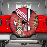 Trinidad and Tobago Spare Tire Cover Coat Of Arms With Chaconia Flower