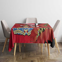 Trinidad and Tobago Tablecloth Coat Of Arms With Chaconia Flower