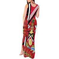 Trinidad and Tobago Tank Maxi Dress Coat Of Arms With Chaconia Flower