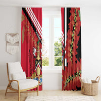 Trinidad and Tobago Window Curtain Coat Of Arms With Chaconia Flower