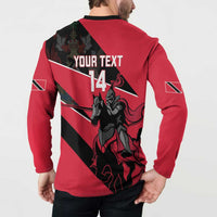 Custom Trinidad and Tobago Cricket Button Sweatshirt Come On Trinbago Knight Riders