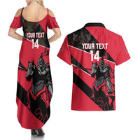 Custom Trinidad and Tobago Cricket Couples Matching Summer Maxi Dress and Hawaiian Shirt Come On Trinbago Knight Riders