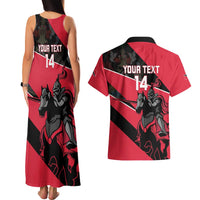 Custom Trinidad and Tobago Cricket Couples Matching Tank Maxi Dress and Hawaiian Shirt Come On Trinbago Knight Riders