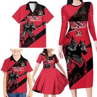 Custom Trinidad and Tobago Cricket Family Matching Long Sleeve Bodycon Dress and Hawaiian Shirt Come On Trinbago Knight Riders
