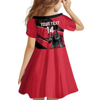 Custom Trinidad and Tobago Cricket Family Matching Off Shoulder Short Dress and Hawaiian Shirt Come On Trinbago Knight Riders