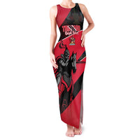 Custom Trinidad and Tobago Cricket Family Matching Tank Maxi Dress and Hawaiian Shirt Come On Trinbago Knight Riders