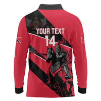 Custom Trinidad and Tobago Cricket Long Sleeve Polo Shirt Come On Trinbago Knight Riders