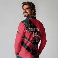 Custom Trinidad and Tobago Cricket Long Sleeve Polo Shirt Come On Trinbago Knight Riders