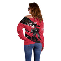 Custom Trinidad and Tobago Cricket Off Shoulder Sweater Come On Trinbago Knight Riders