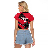Custom Trinidad and Tobago Cricket Raglan Cropped T Shirt Come On Trinbago Knight Riders