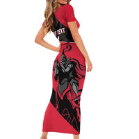 Custom Trinidad and Tobago Cricket Short Sleeve Bodycon Dress Come On Trinbago Knight Riders