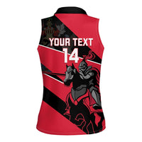 Custom Trinidad and Tobago Cricket Women Sleeveless Polo Shirt Come On Trinbago Knight Riders