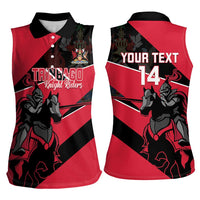 Custom Trinidad and Tobago Cricket Women Sleeveless Polo Shirt Come On Trinbago Knight Riders