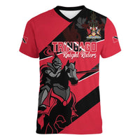 Custom Trinidad and Tobago Cricket Women V-Neck T-Shirt Come On Trinbago Knight Riders