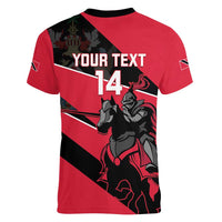 Custom Trinidad and Tobago Cricket Women V-Neck T-Shirt Come On Trinbago Knight Riders