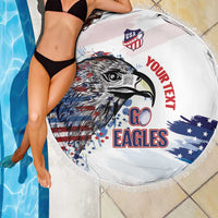 USA 2026 Rugby Custom Beach Blanket Go Eagle Brushes Style