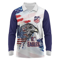 USA 2026 Rugby Custom Long Sleeve Polo Shirt Go Eagle Brushes Style