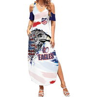 USA 2026 Rugby Custom Summer Maxi Dress Go Eagle Brushes Style