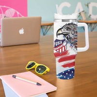 USA 2026 Rugby Custom Tumbler With Handle Go Eagle Brushes Style
