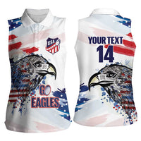 USA 2026 Rugby Custom Women Sleeveless Polo Shirt Go Eagle Brushes Style