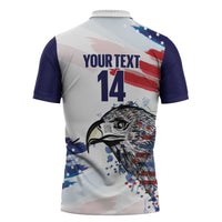 USA 2026 Rugby Custom Zipper Polo Shirt Go Eagle Brushes Style