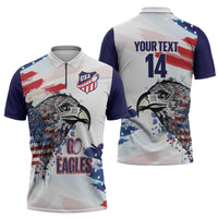 USA 2026 Rugby Custom Zipper Polo Shirt Go Eagle Brushes Style