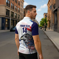 USA 2026 Rugby Custom Zipper Polo Shirt Go Eagle Brushes Style