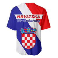 June 25 Croatia Baseball Jersey Independence Day Hrvatska Coat Of Arms 32nd Anniversary - Wonder Print Shop
