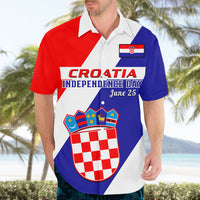 June 25 Croatia Hawaiian Shirt Independence Day Hrvatska Coat Of Arms 32nd Anniversary - Wonder Print Shop
