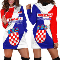 June 25 Croatia Hoodie Dress Independence Day Hrvatska Coat Of Arms 32nd Anniversary - Wonder Print Shop