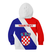 Personalised June 25 Croatia Kid Hoodie Independence Day Hrvatska Coat Of Arms 32nd Anniversary - Wonder Print Shop