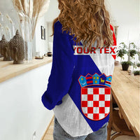 Personalised June 25 Croatia Women Casual Shirt Independence Day Hrvatska Coat Of Arms 32nd Anniversary - Wonder Print Shop