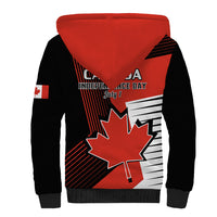 July 1 Canada Sherpa Hoodie Independence Day with Canadian Maple Leaf - Wonder Print Shop