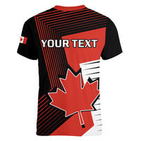 Personalised July 1 Canada Women V Neck T Shirt Independence Day with Canadian Maple Leaf - Wonder Print Shop