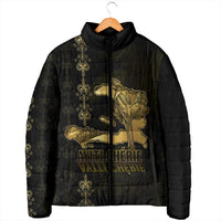 Afro-Haitians Ayiti Cherie Padded Jacket Haiti Map Kanson Wouj Veve Vodou