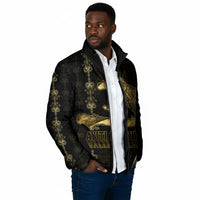 Afro-Haitians Ayiti Cherie Padded Jacket Haiti Map Kanson Wouj Veve Vodou
