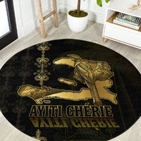 Afro-Haitians Ayiti Cherie Round Carpet Haiti Map Kanson Wouj Veve Vodou