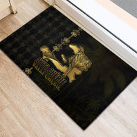 Afro-Haitians Ayiti Cherie Rubber Doormat Haiti Map Kanson Wouj Veve Vodou