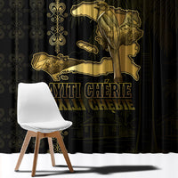 Afro-Haitians Ayiti Cherie Window Curtain Haiti Map Kanson Wouj Veve Vodou
