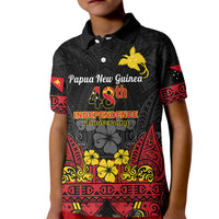 Polynesian Pride Independence Day Papua New Guinea Kid Polo Shirt PNG Bird of Paradise 48th Anniversary - Wonder Print Shop