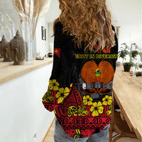 Polynesian Pride Independence Day Papua New Guinea Women Casual Shirt PNG Bird of Paradise 48th Anniversary - Wonder Print Shop