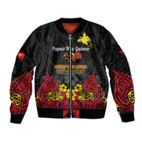 Personalised Independence Day Papua New Guinea Bomber Jacket PNG Bird of Paradise 48th Anniversary - Wonder Print Shop