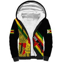 Zimbabwe Sherpa Hoodie African Pattern With Flag Style - Wonder Print Shop