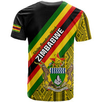Zimbabwe T Shirt African Pattern With Flag Style - Wonder Print Shop